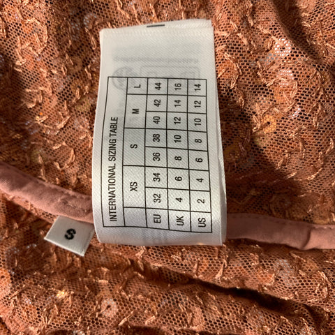 ESSENTIEL ANTWERP Size S Copper Silver Polyester & Elastane Sequined Shirt