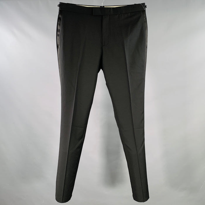 PAUL SMITH Size 38 Wool Mohair Tuxedo Dress Pants