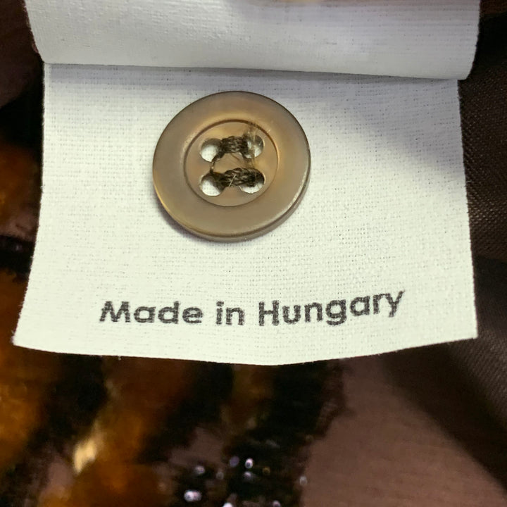 DRIES VAN NOTEN Size 36 Brown Tan Floral Viscose Silk Blend Velour Tank Top