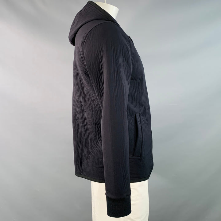 JAMES PERSE Size L Black Polyamide Blend Hooded Jacket