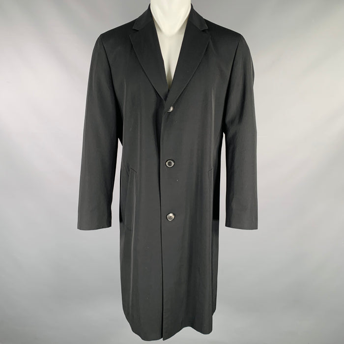 HUGO BOSS Size 38 Black Virgin Wool Single Breasted Coat