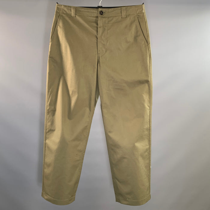 GUCCI Size 34 Green Olive Cotton Zip Fly Casual Pants