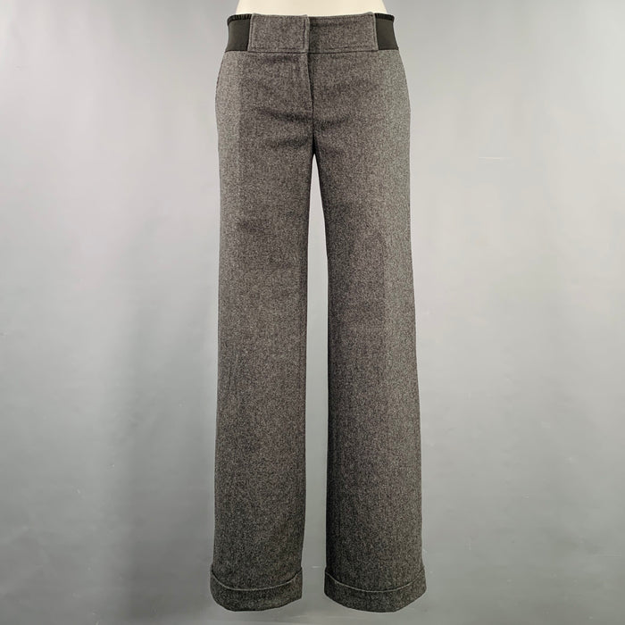 D&G by DOLCE & GABBANA Size S Grey Black Wool Blend Ribbon Trim Dress Pants