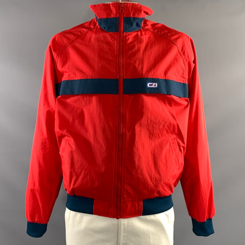 CB SPORTS Size XL Red Blue Nylon Zip Up Jacket