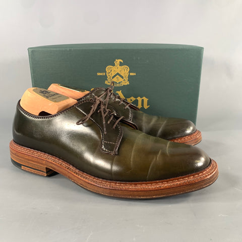 ALDEN Size 7 Brown Olive 93911 Leather Lace Up Shoes