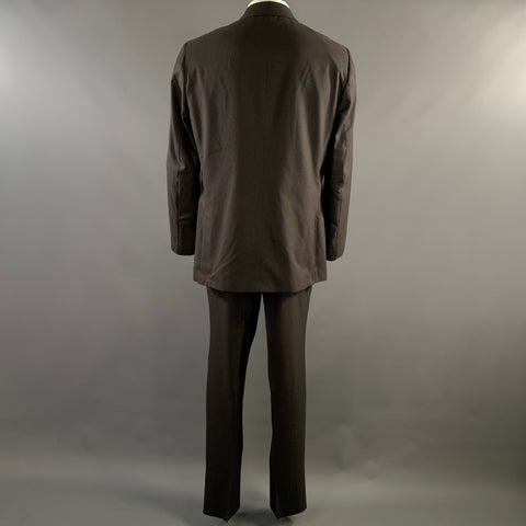ISAIA Chest Size 48 Navy Dark Grey Wool Notch Lapel 40 37 Suit