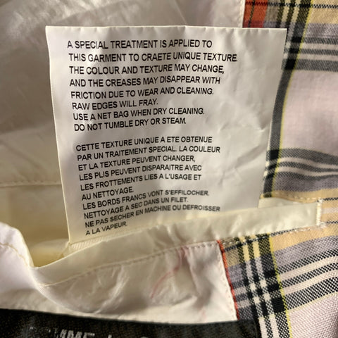 COMME des GARCONS SS2014Chest Size M White Red & Yellow Plaid Notch Lapel Sport Coat