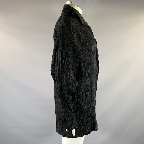 &.SHU Size 6 Black Polyester Pleated Snap buttons Jacket