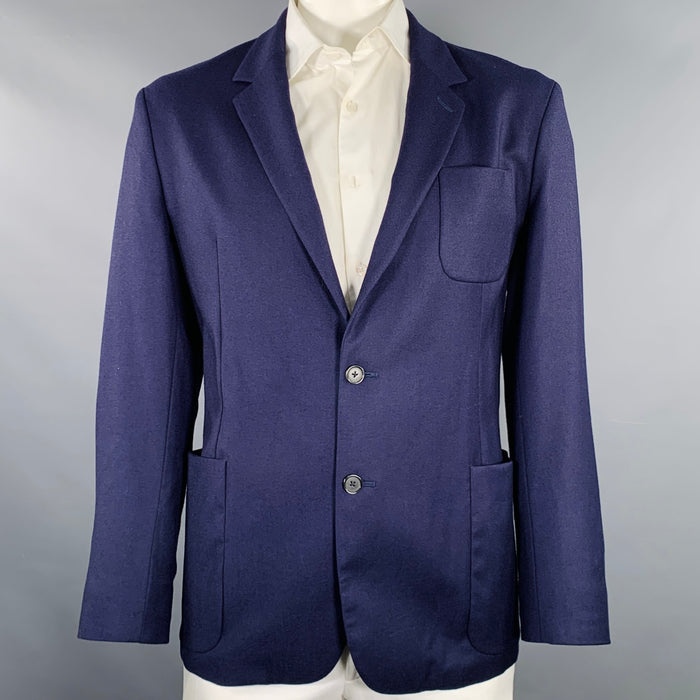 PAUL SMITH Size 42 Navy Wool Cashmere Notch Lapel Sport Coat