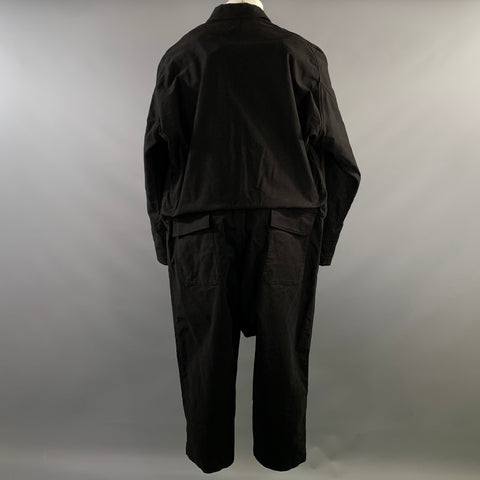 YOHJI YAMAMOTO Size S Black Cotton Long Sleeve Overalls