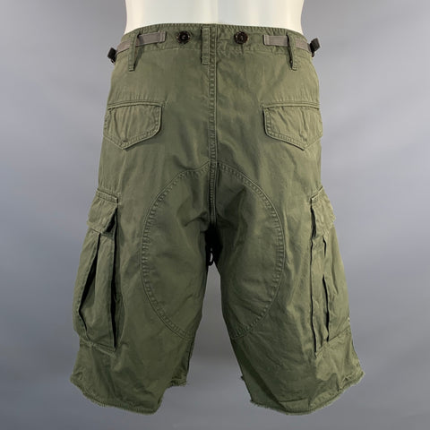 VISVIM Size M Green Cotton Cargo Pockets Shorts