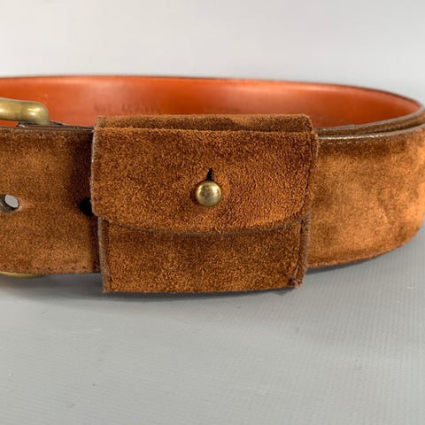 RALPH LAUREN Brown Leather Suede Belt