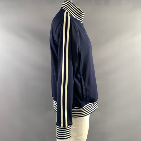CHAMPION PROCESSED SPORTSWEAR Size XXL Navy White Stripe Polyester Zip Up Jacket