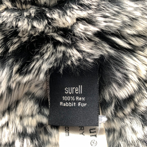 SURELL Black Light Grey Knit Rabbit Shawls