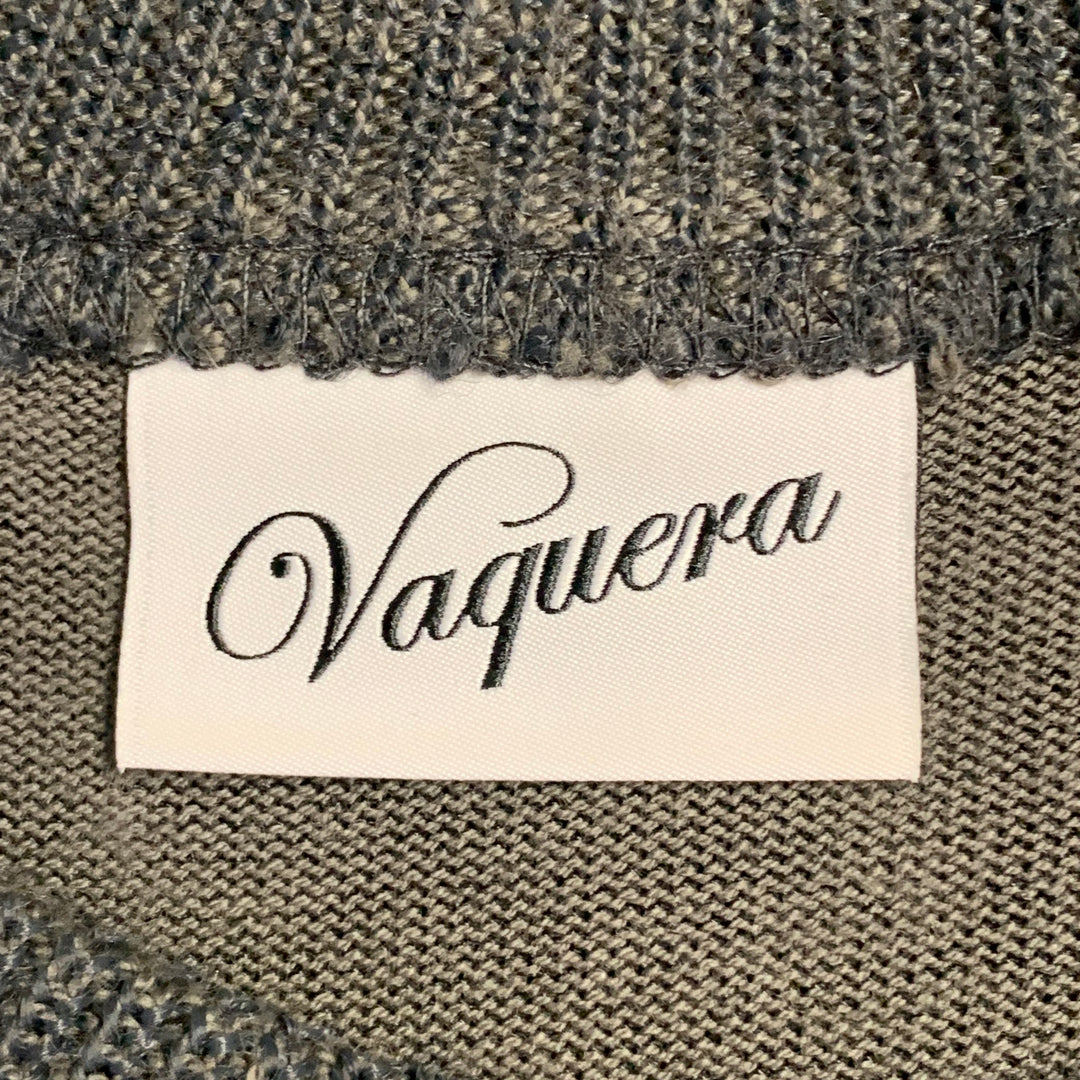VAQUERA Size M Grey Charcoal Cotton Blend Jersey Logo Embellishment Fitted T-Shirt