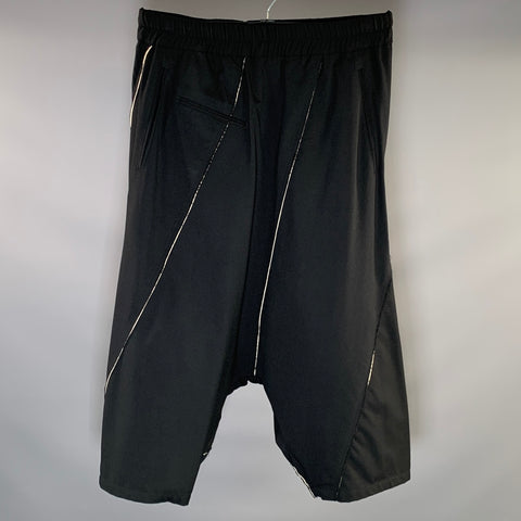 JNBY Size L Black Wool Blend Drop crotch Casual Pants