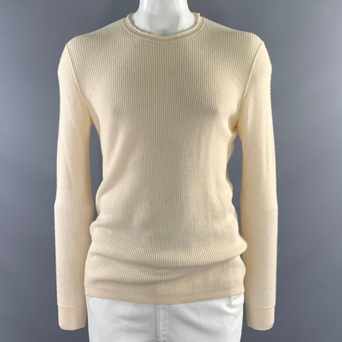 MARC JACOBS Size M Cream Beige S84HA0388 S14752 Waffle Knit Cashmere Sweater