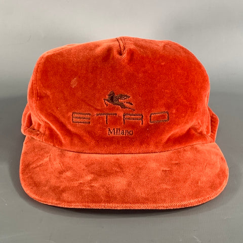 ETRO Orange Embroidered Cotton & Modal Hats