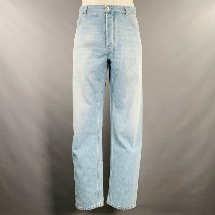 BOTTEGA VENETA Size 36 Blue Wash Denim Button Fly Jeans
