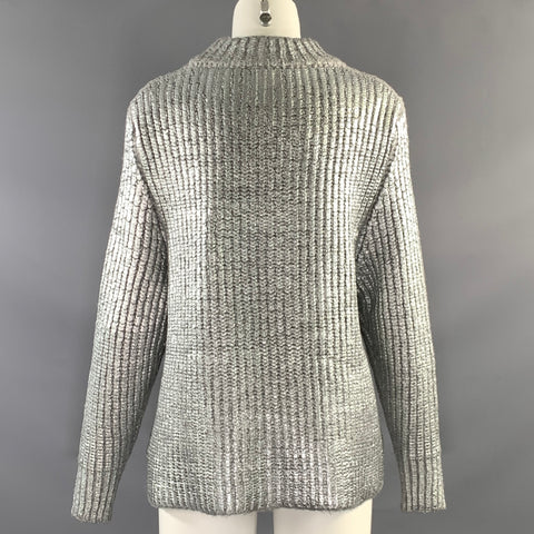 SEE By Chloe Size M Silver Polyamide & Viscose Metallic Sweater