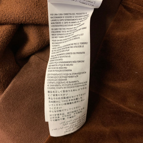 GUCCI Size S Brown Yellow Cotton Blend Logo Hooded Pullover
