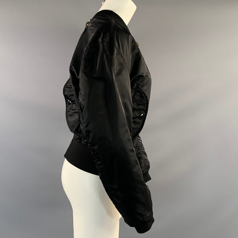 VETEMENTS Size S Black Polyamide Bomber Jacket