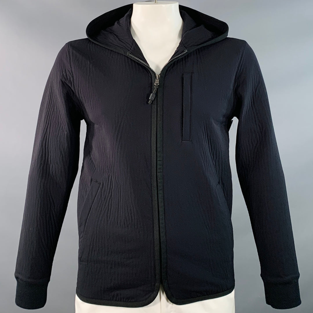 JAMES PERSE Size L Black Polyamide Blend Hooded Jacket