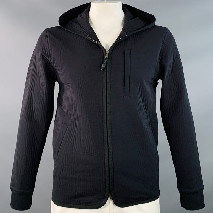 JAMES PERSE Size L Black Polyamide Blend Hooded Jacket