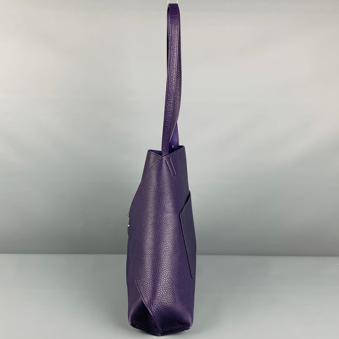 AKRIS -Ai- Purple Leather Shoulder Tote Bag