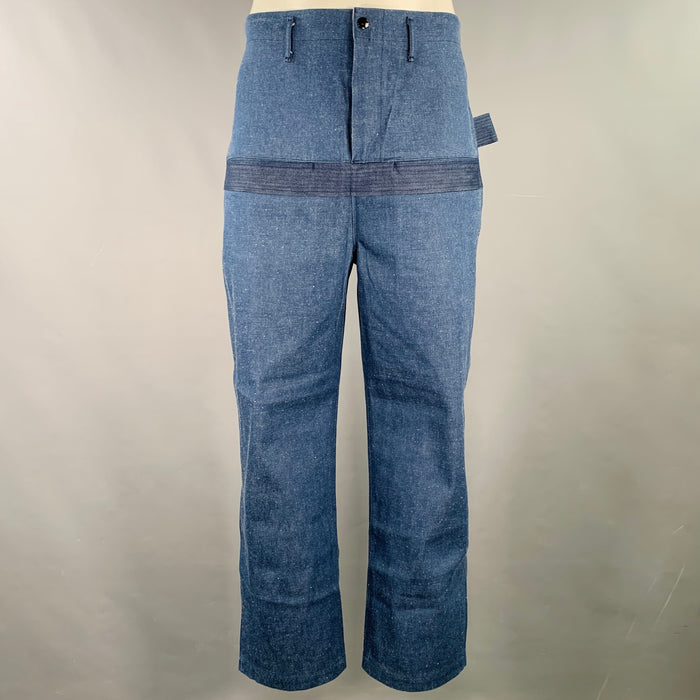 KAPITAL Size XL Indigo Heather Denim Zip Fly Casual Pants