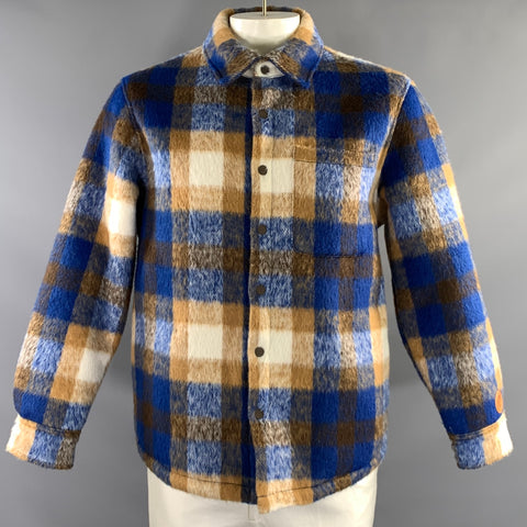 KITH FW2023 Size L Blue Tan & White Gingham Polyester Pointed Collar Jacket