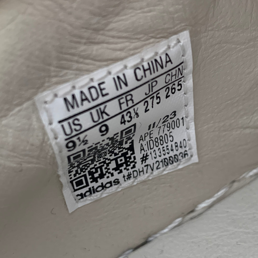 ADIDAS Size 9.5 Beige White Mixed Materials Nylon Mesh Sneakers