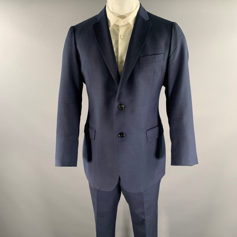 EMPORIO ARMANI Chest Size 42 Navy Heather Wool Notch Lapel 34 29 Suit