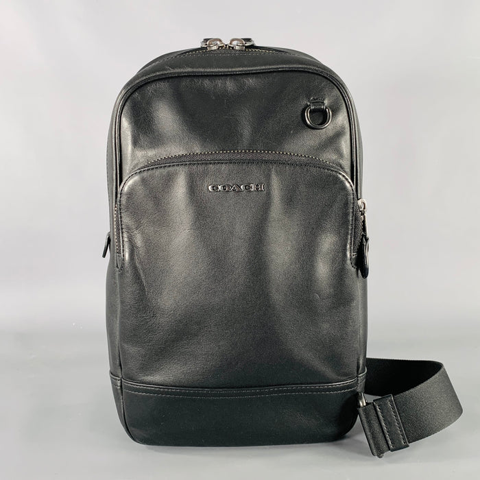 COACH Ethan Pack Black Leather Sling Bag