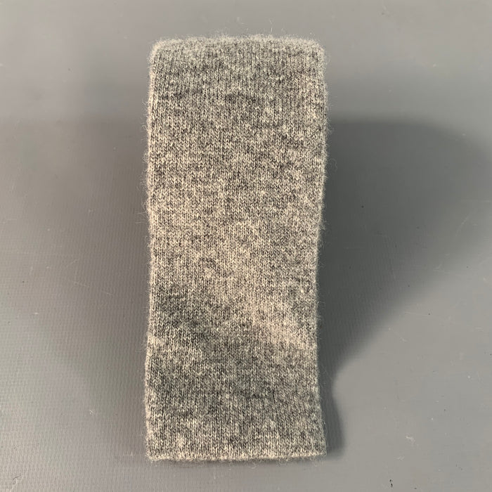 JIL SANDER Grey Cream Stripe Wool / Cashmere Knit Tie