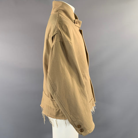 DOUBLET Size M Khaki Cotton & Silk Notch Lapel Jacket
