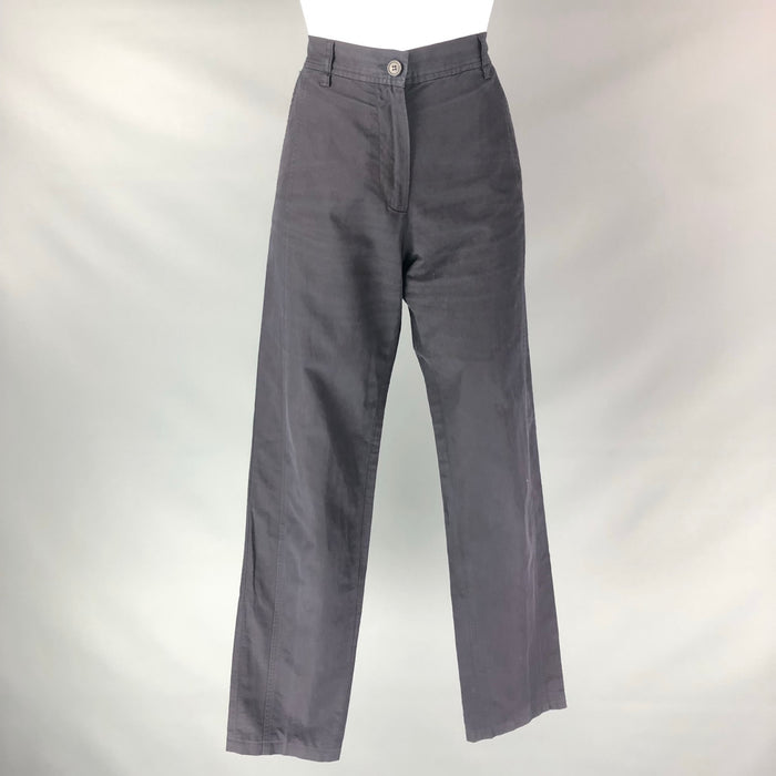 DRIES VAN NOTEN Size 30 Black Cotton & Linen Wide Leg Casual Pants