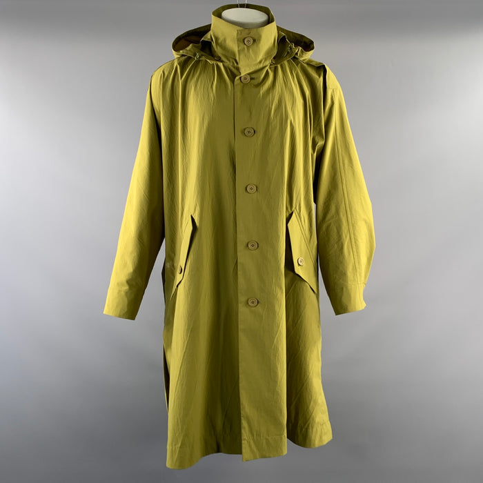ISSEY MIYAKE Size M Green Polyester Trench Jacket