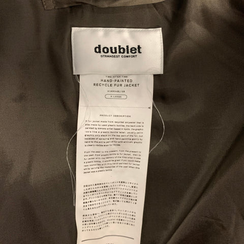 DOUBLET AW2021 Size XL Green Painted Polyester Coat