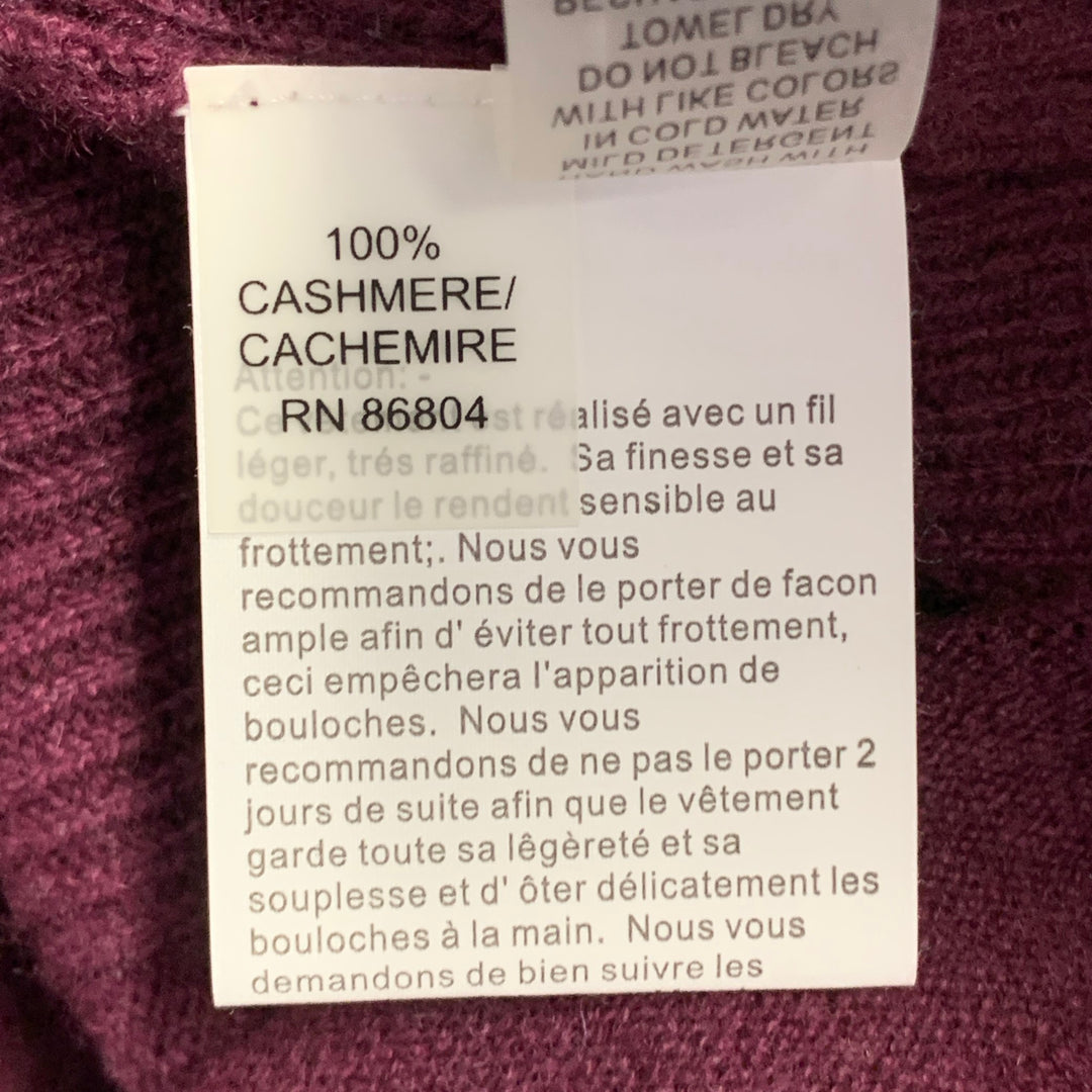 MAGASCHONI Size XS Purple Maroon Cashmere Cable Knit Turtleneck Sweater Dress