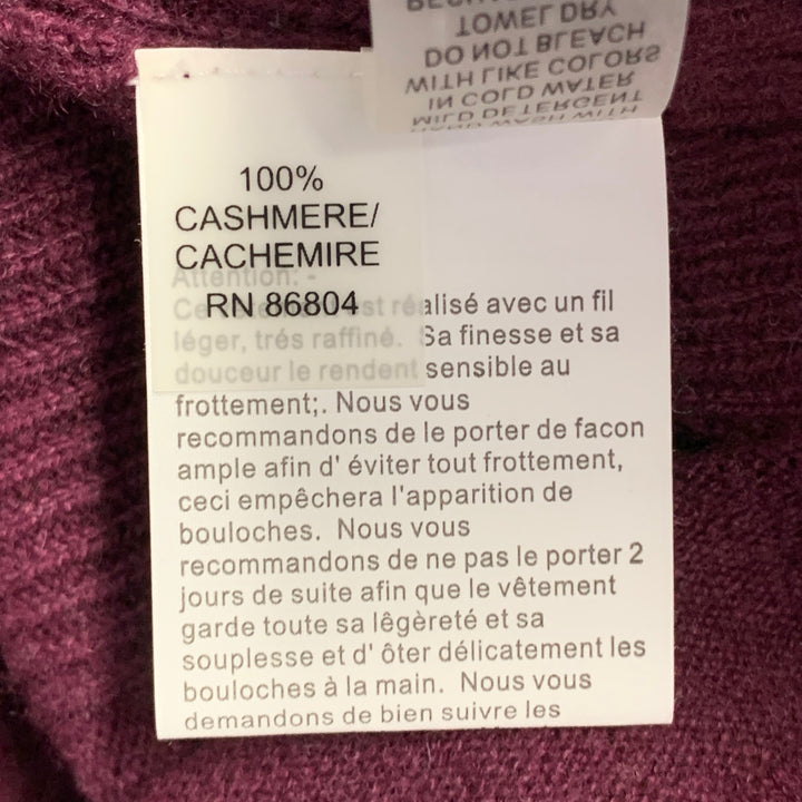 MAGASCHONI Size XS Purple Maroon Cashmere Cable Knit Turtleneck Sweater Dress