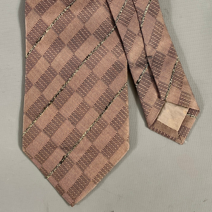 ISSEY MIYAKE Pink Geometric Silk Tie