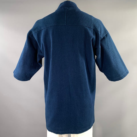 BLUE BLUE JAPAN SS2020 Size L Blue Indigo Cotton Kimono Coat