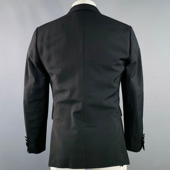 BURBERRY PRORSUM Size 38 Black Wool Mohair Silk Tuxedo Sport Coat