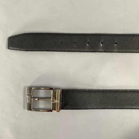 FERRAGAMO Size 40 Black Dark brown Leather Belt