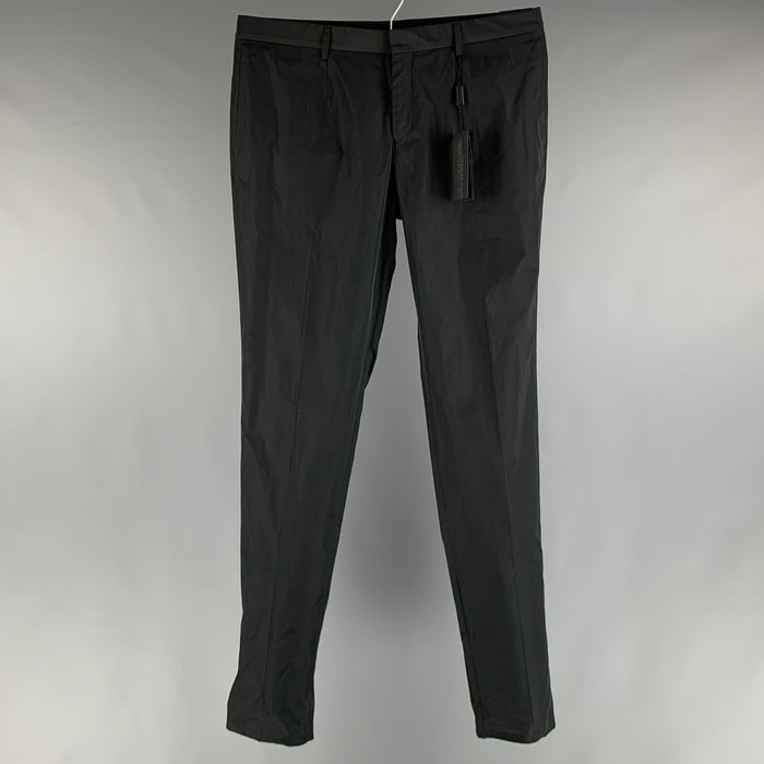 BURBERRY PRORSUM Size 36 Black Solid Polyester Zip Fly Dress Pants