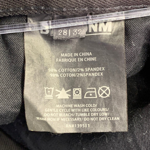 BLK DNM Size 28 Black Cotton Blend Twill Slim Tapered Jeans