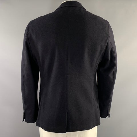 ADAM KIMMEL Chest Size XL Navy Wool & Nylon Blazer Jacket