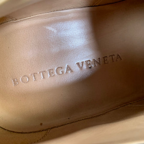 BOTTEGA VENETA Size 9 Black Quilted Leather Square Toe Lace Up Shoes