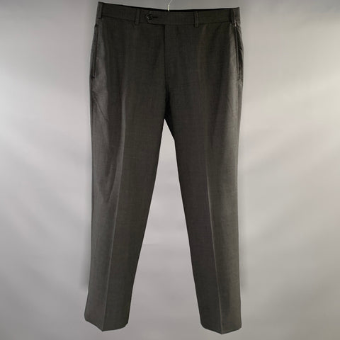 BROOKS BROTHERS Size 34 Grey Wool Flat Front Dress Pants